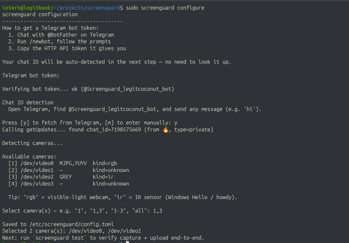 screenguard configure